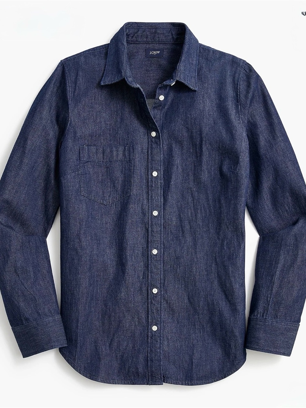J. Crew Men’s Dark Indigo Denim Button-Down Shirt - Blue